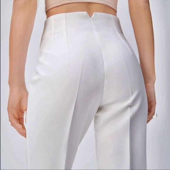 ZARA Blogger High Waist Light Blue Tapered Trouser - Picture 2 of 6